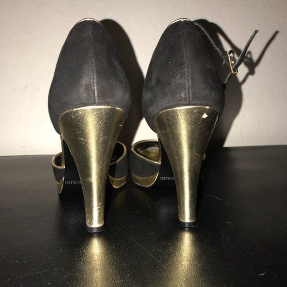 Enzo Angiolini black and gold heels - Picture 4 of 5